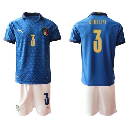 Italien Fotbollströjor Chiellini 3 Barn Hemma tröja EM 2020 Kortärmad